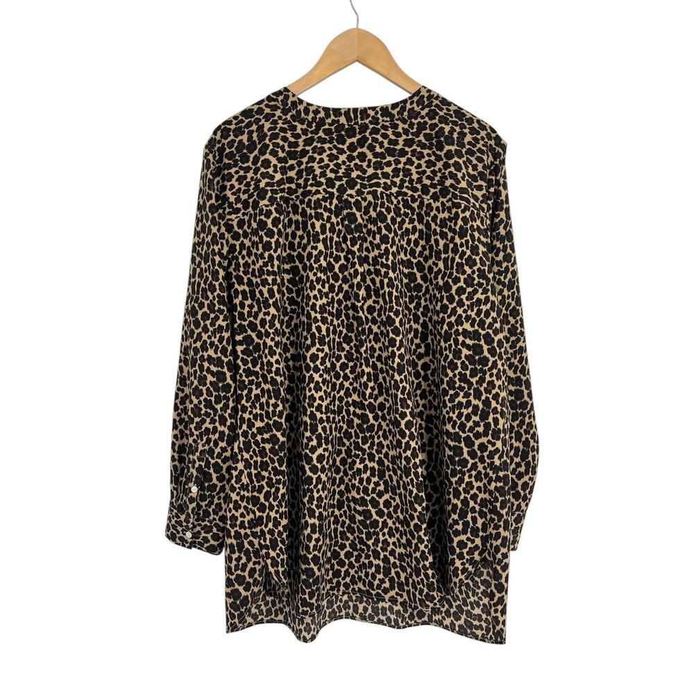 Talbots Leopard Print Button Front Popover Tunic … - image 2